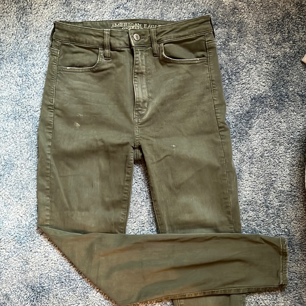 American eagle army green high waisted jeans